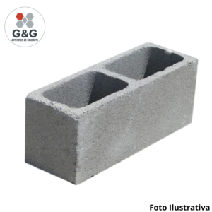 Bloco concreto aparente (19x19x39cm)